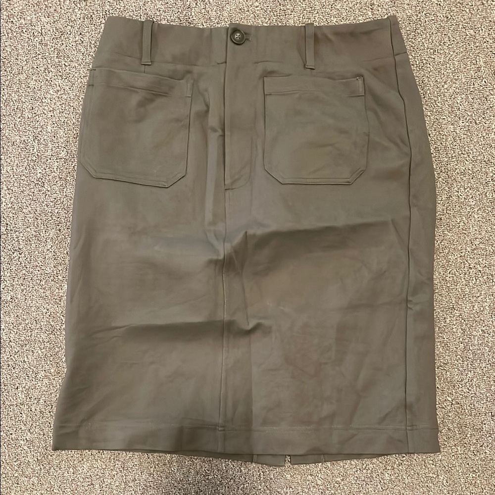 Anthropologie Olive Utility Pencil Skirt